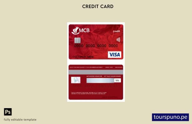 lista para imprimir plantilla de tarjeta de crédito visa Seychelles MCB Bank